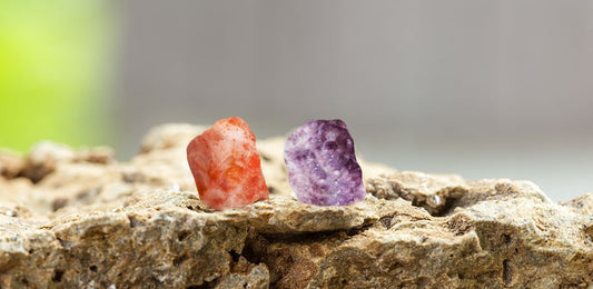 Sunstone Crystal And Lepidolite Combination
