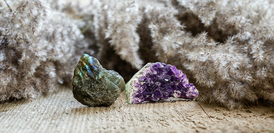 Amethyst and labradorite