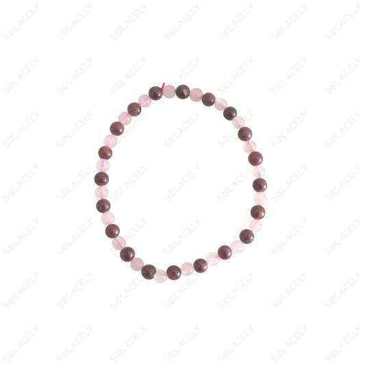 4mm rose quartz and garnet
