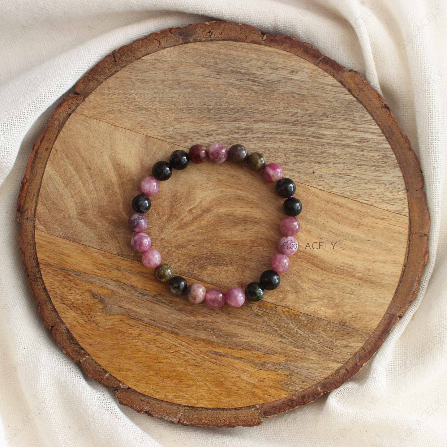 8mm beads multi tourmaline crystal bracelet