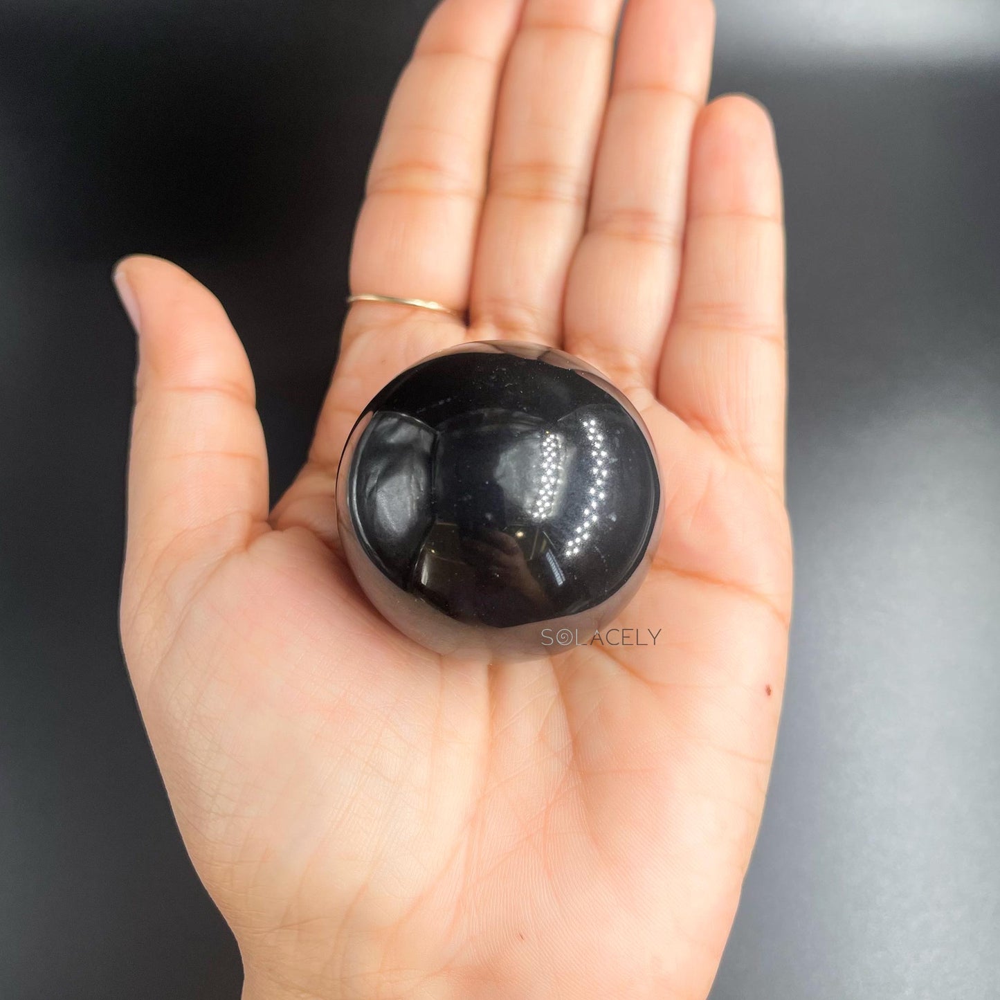 Black tourmaline crystal ball