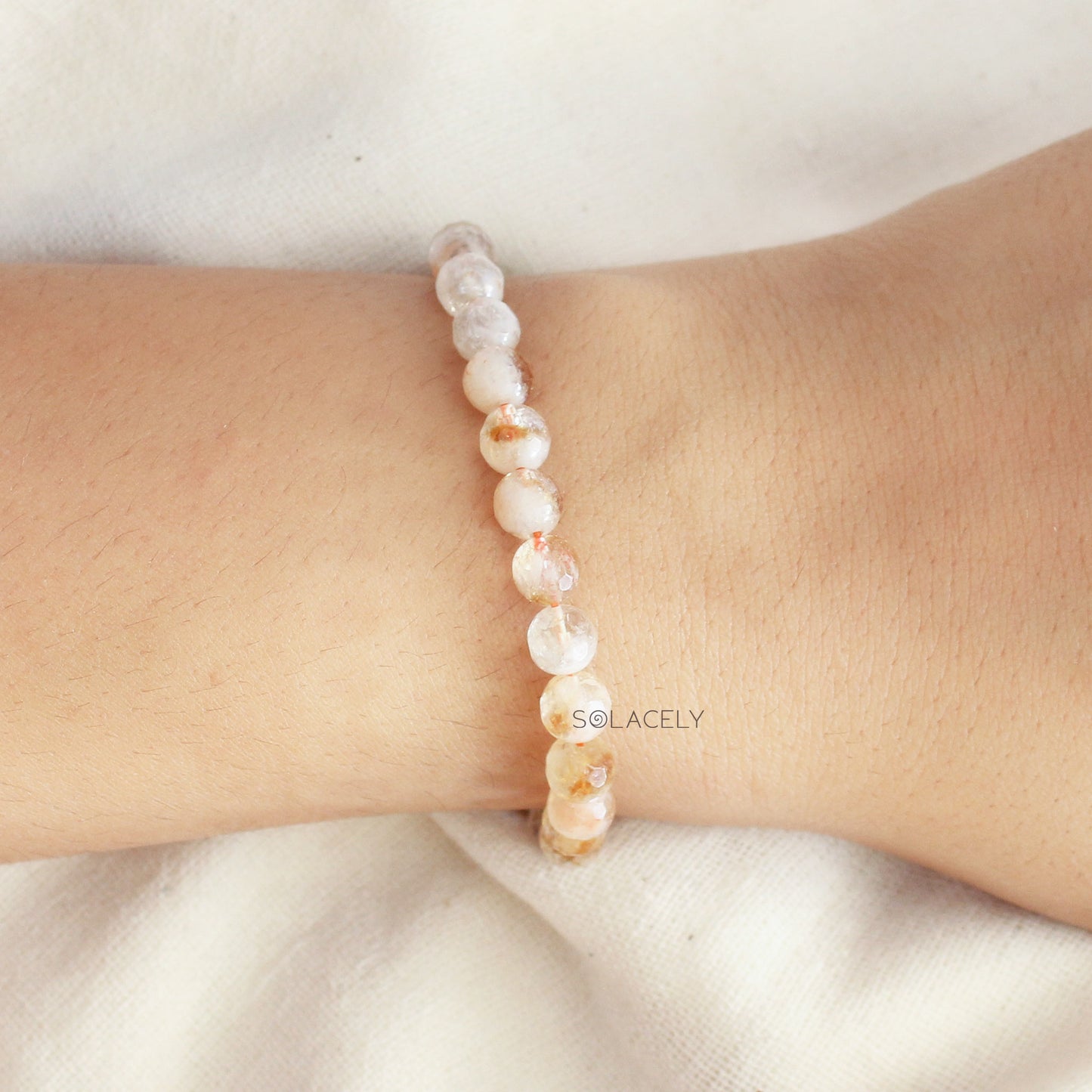 Citrine Faceted Crystal Bracelet - 6mm Beads