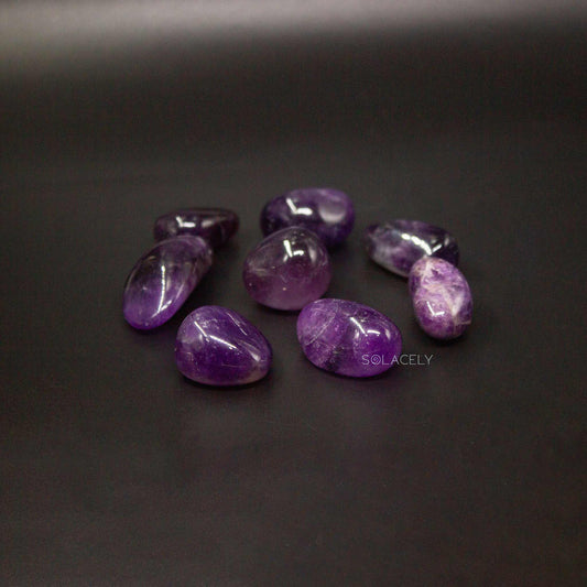 Natural amethyst stones set of 5
