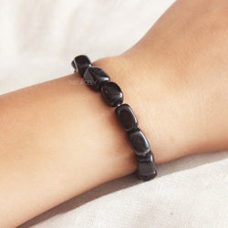 Black Tourmaline Tumble Crystal Bracelet