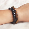 Black Tourmaline and Tiger's Eye Tumble Bracelet Set