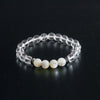 Clear Quartz and Mother of Pearl Bracelet - 8mm Beads