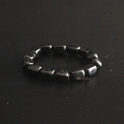 Black Tourmaline Tumble Crystal Bracelet on black background