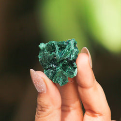 Natural fibrous malachite mineral Crystal