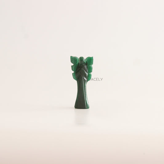 Green Jade Crystal Guardian Angel figurine