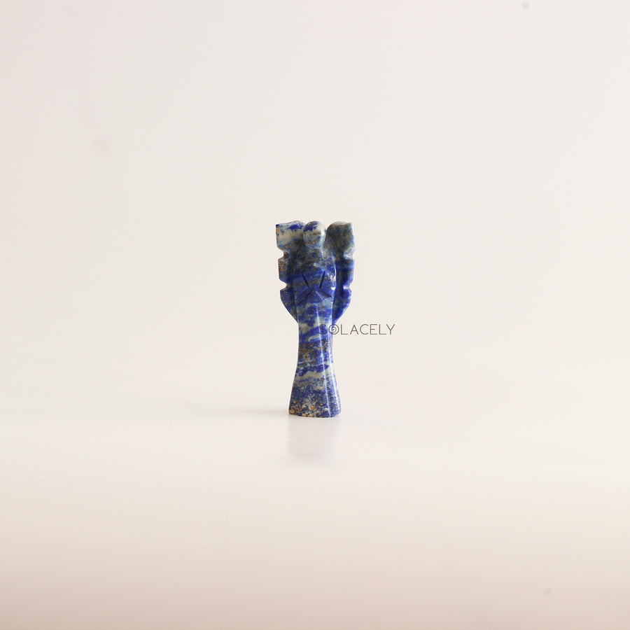 Lapis Lazuli Crystal Guardian Angel Figurine