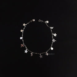 Adjustable silver anklet