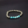 african turquoise and faceted pyrite