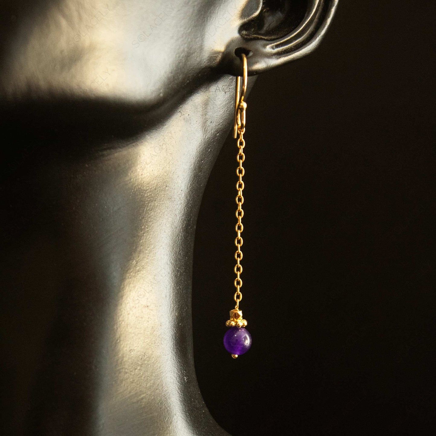 amethyst necklace earring jewelry set