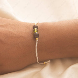 beaded rakhi peridot red garnet
