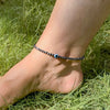 black onyx sterling silver anklet with evil eye 01