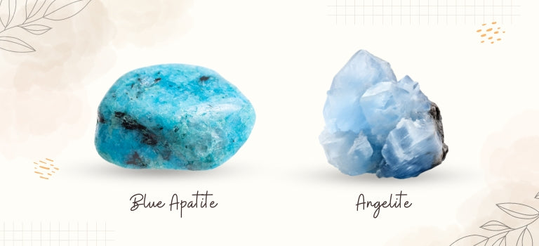 blue apatite and angelite mobile banner image