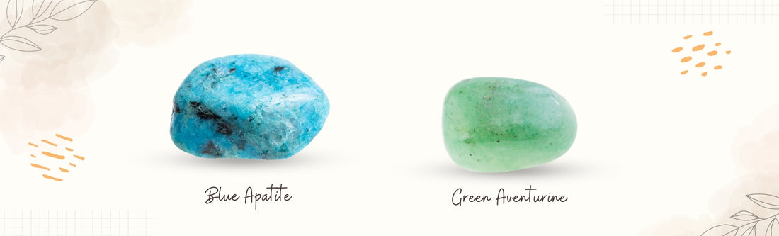 blue apatite and green aventurine banner image