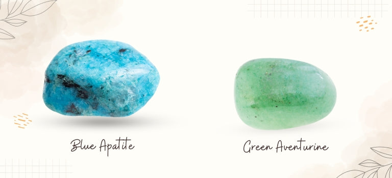 blue apatite and green aventurine mobile banner image