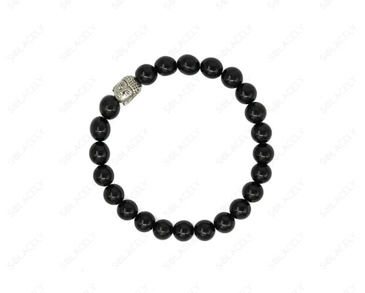 black tourmaline with Buddha charm healing bracelet