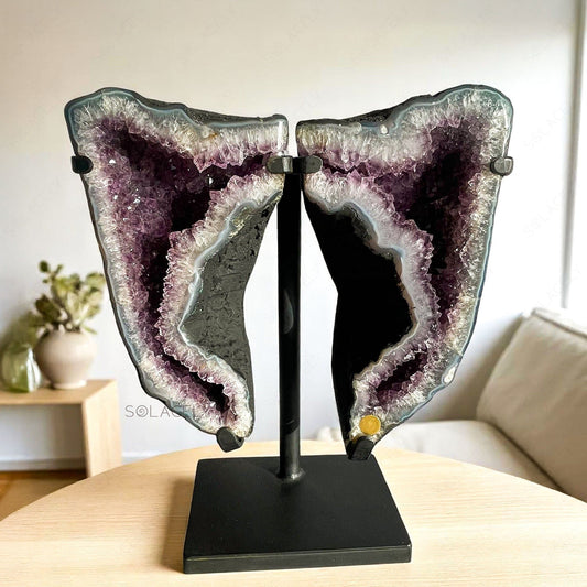 Purple Butterfly Crystal Geode