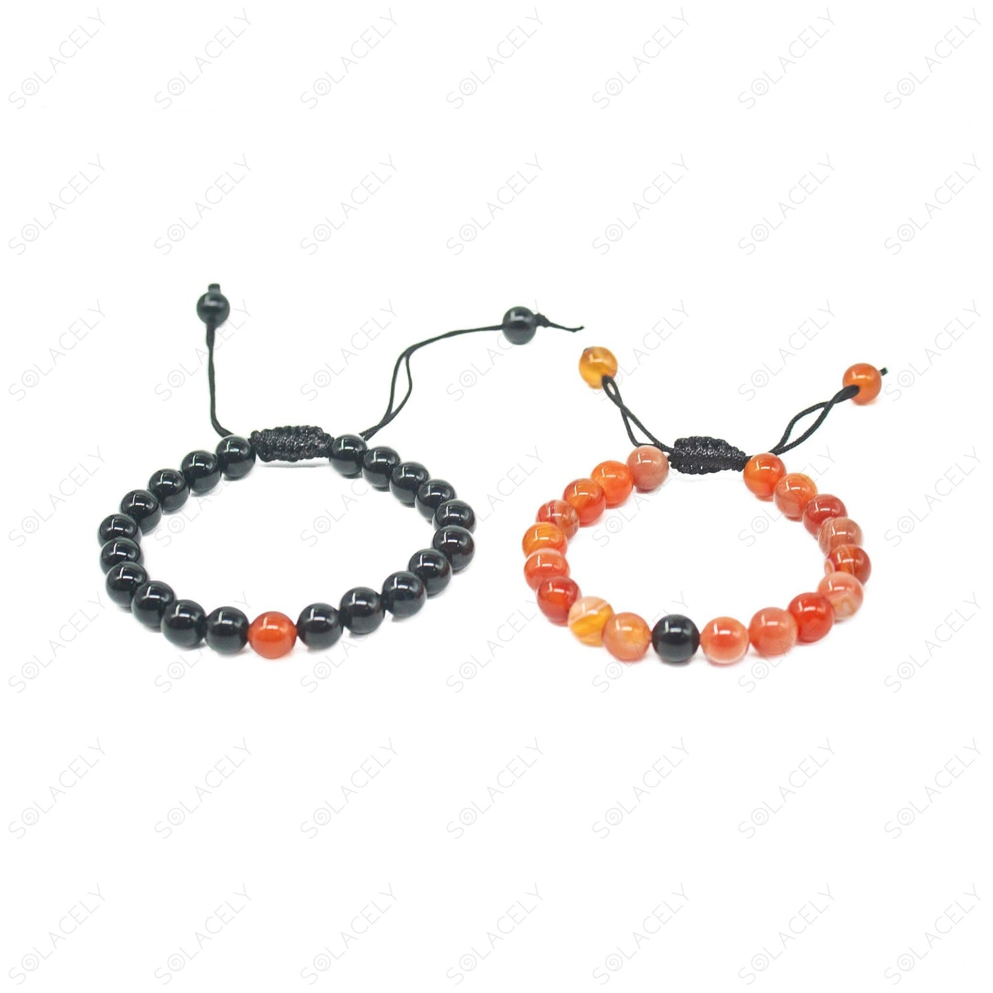 black tourmaline and carnelian bracelet