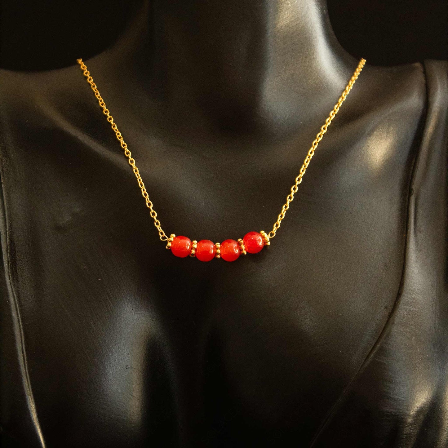 carnelian necklace earring jewelry set