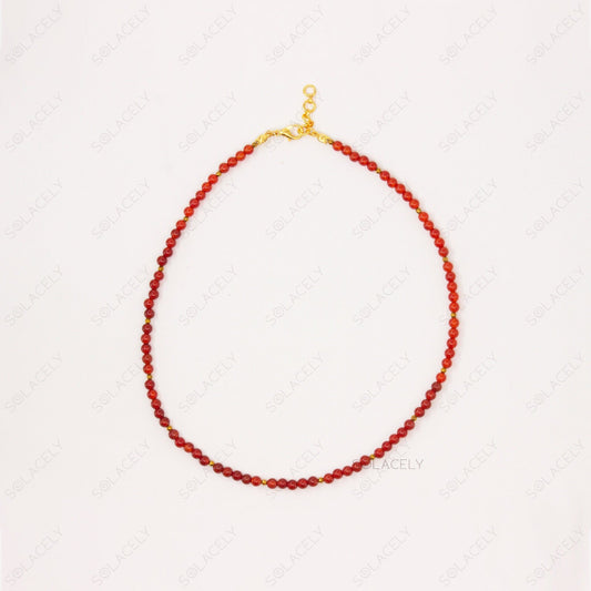 carnelian necklace with hematite spacers