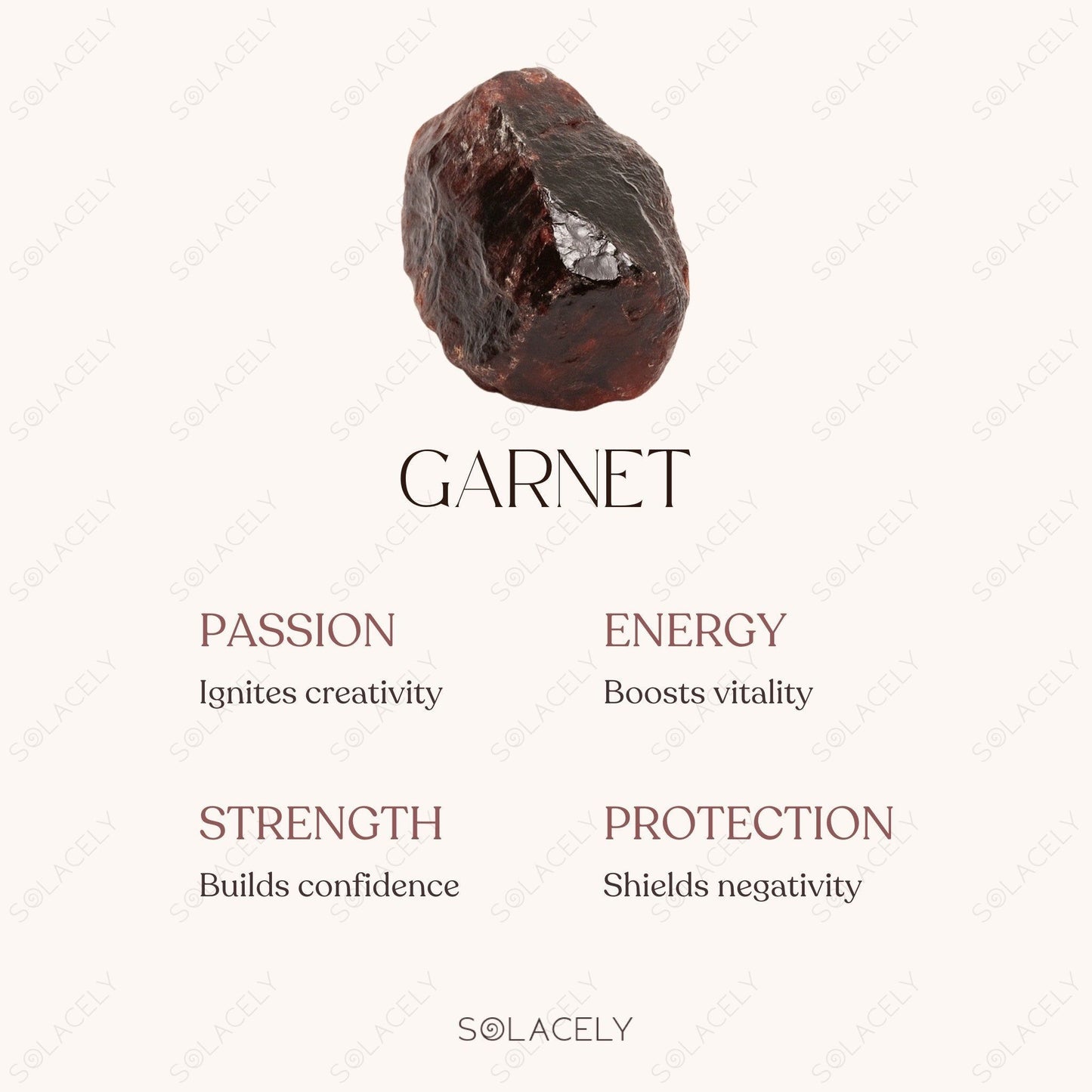 Raw Red Garnet Sterling Silver Necklace