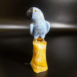 Handcrafted Crystal Parrot Statue