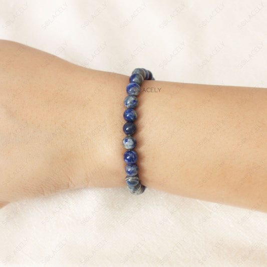 Lapis Lazuli Crystal 6mm Beads Bracelet