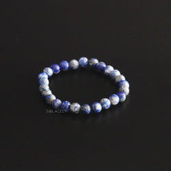 Lapis Lazuli Crystal Bracelet on black background