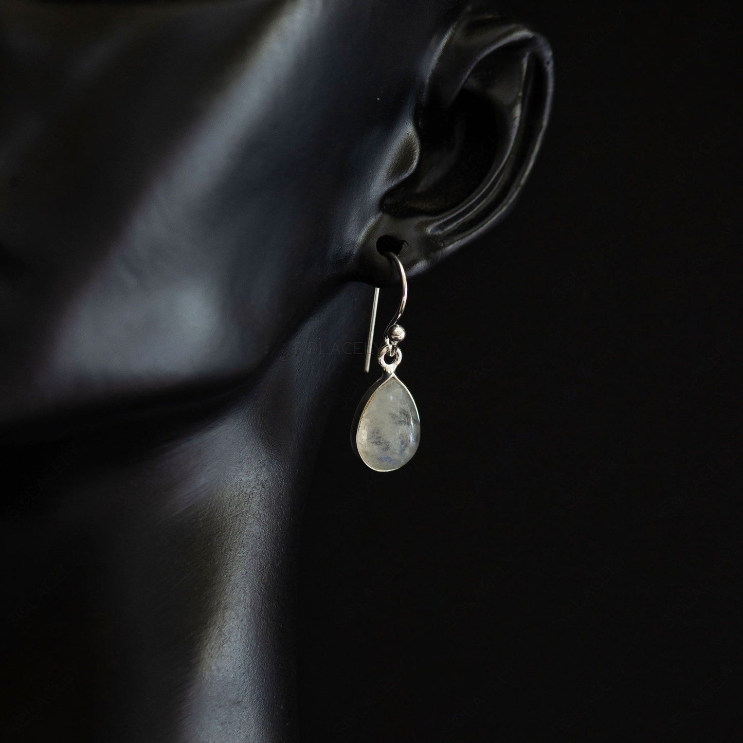moonstone drop earrings sterling silver
