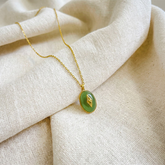 Natural green aventurine necklace