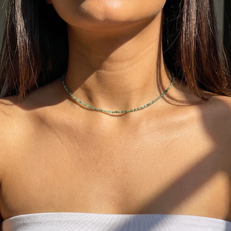 Natural green emerald necklace