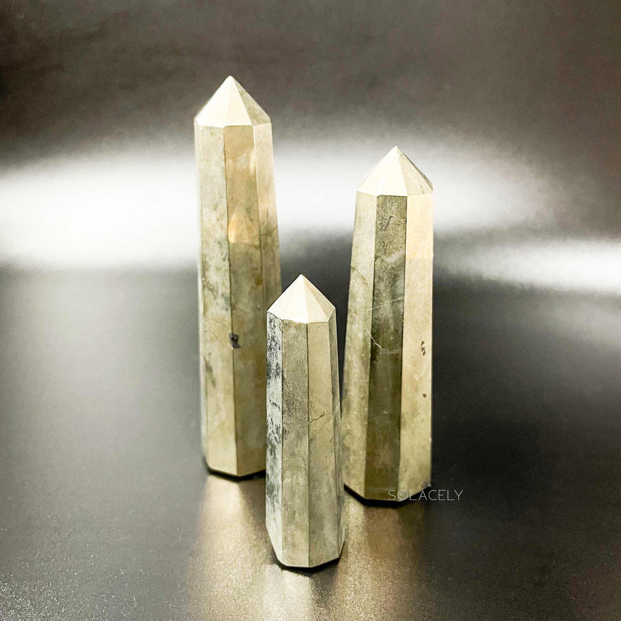 Natural pyrite wand