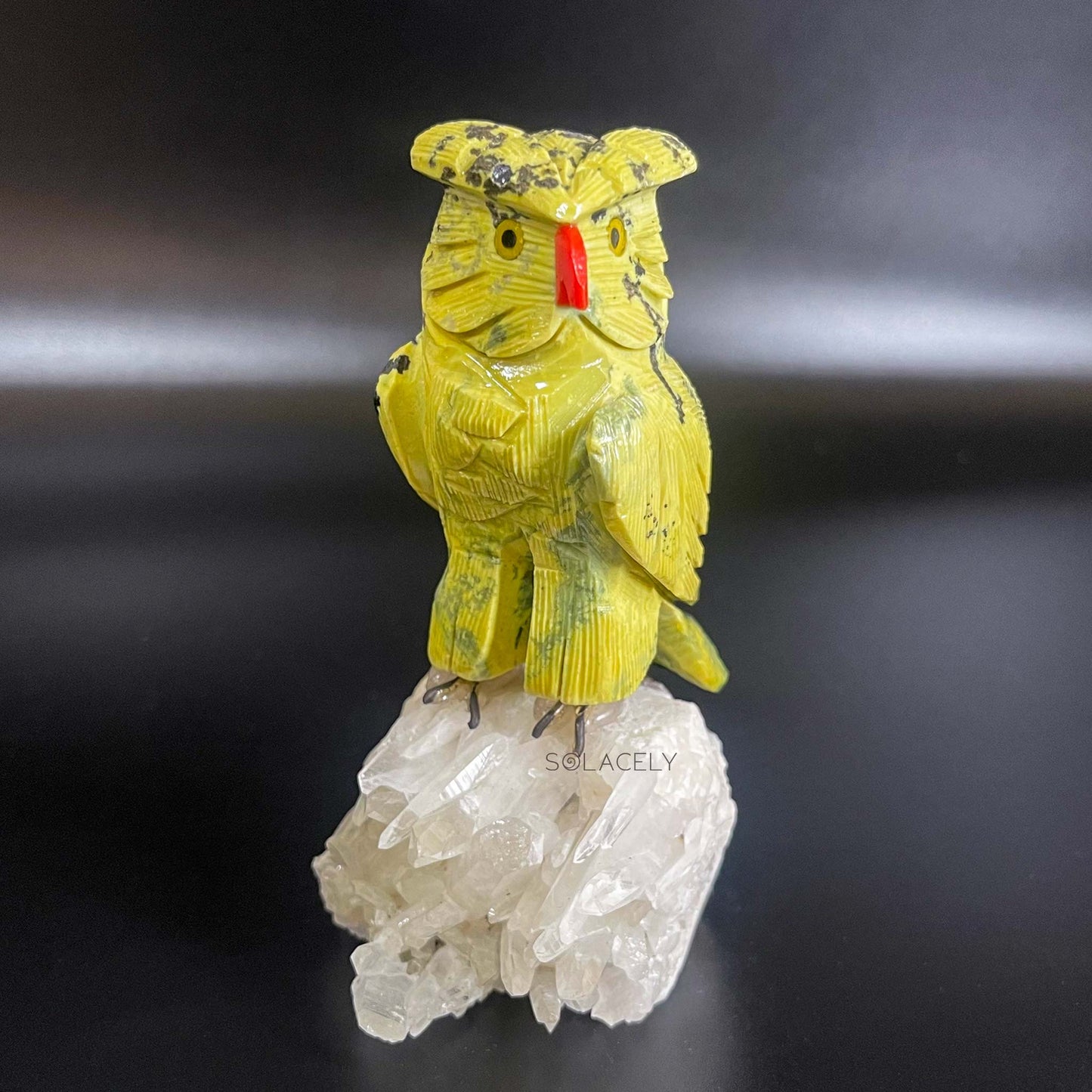 Owl figure on crystal