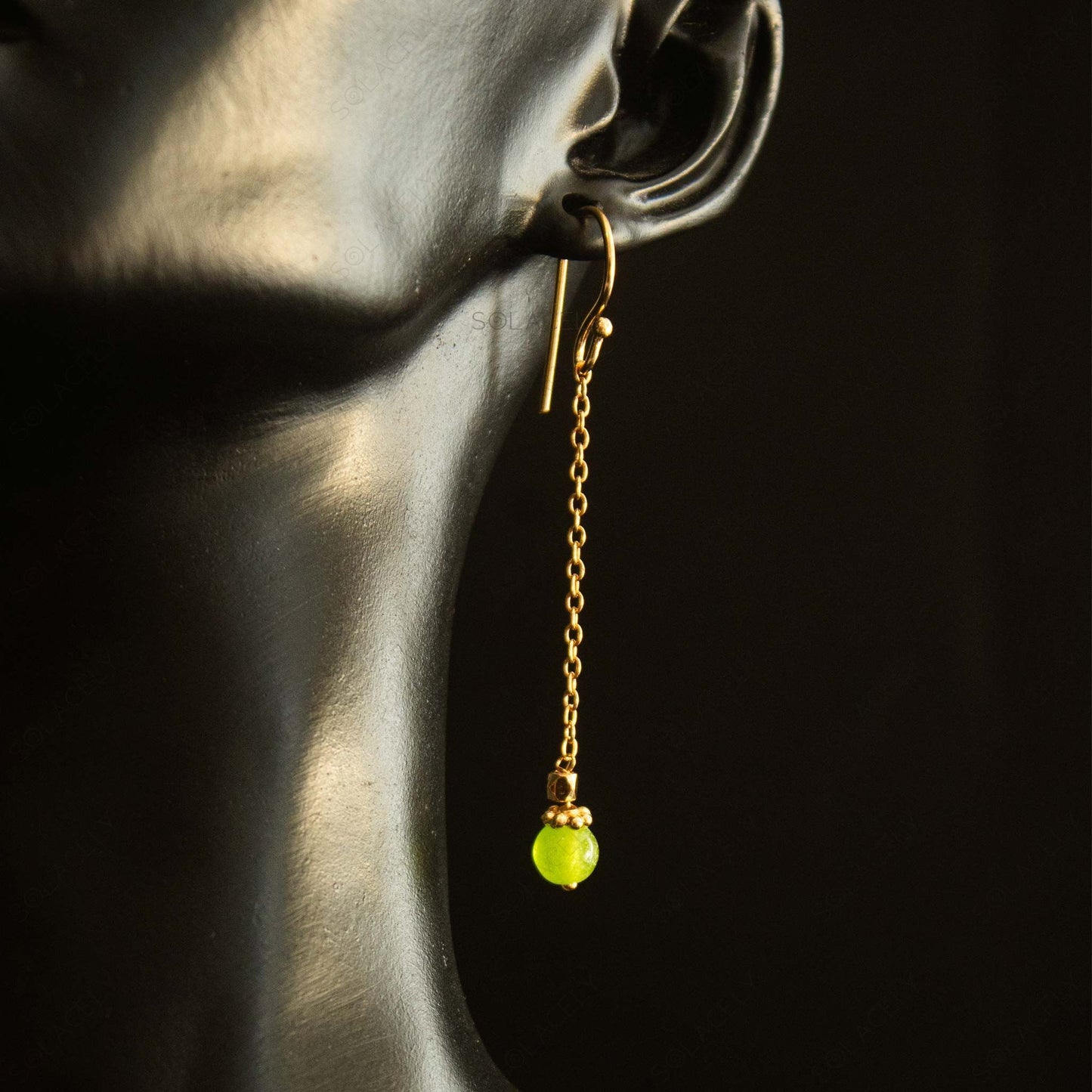 peridot necklace earring jewelry set