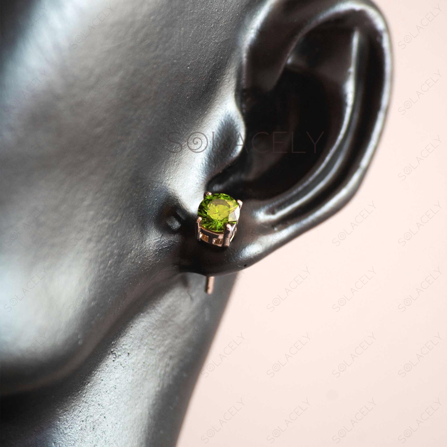 peridot sterling silver rhodium plated stud earrings 03
