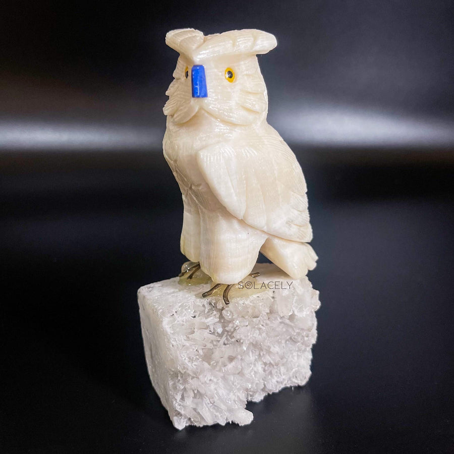 Polished crystal owl