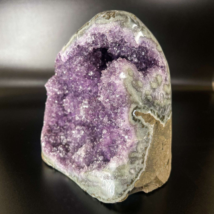 Purple geode cluster