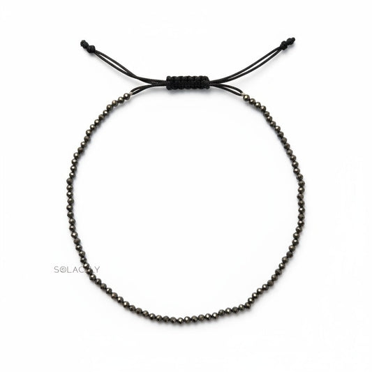 Faceted Pyrite Anklet - 2mm Beads