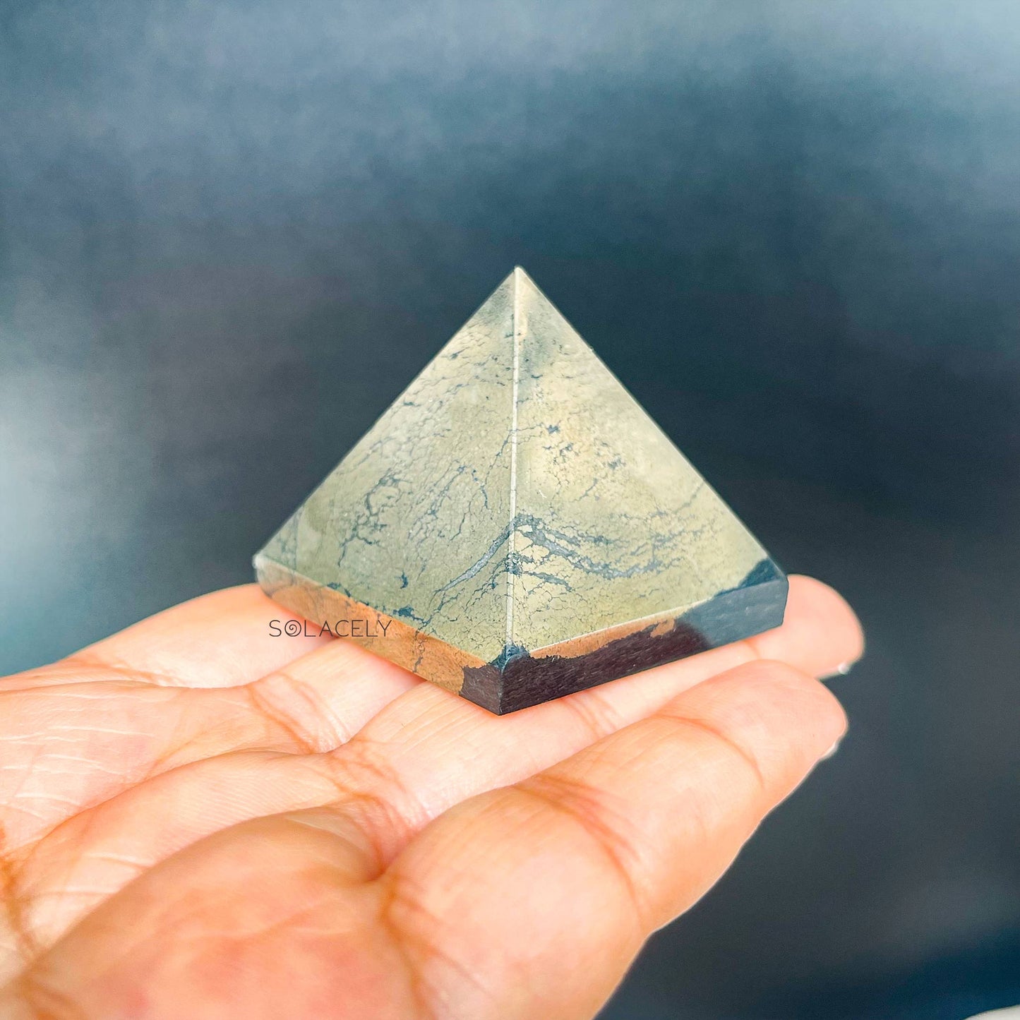 Pyrite energy crystal pyramid