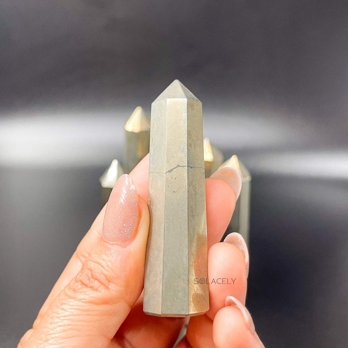 Pyrite gemstone tower