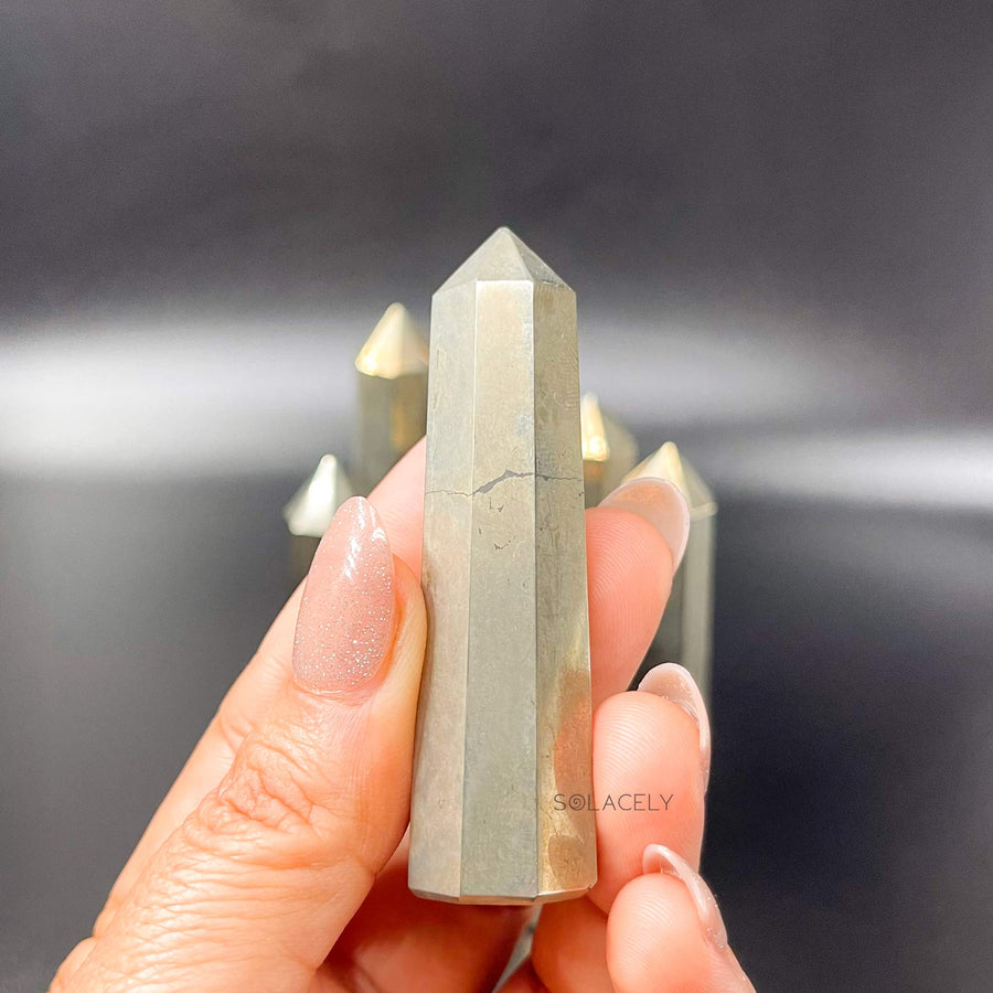 Pyrite gemstone tower
