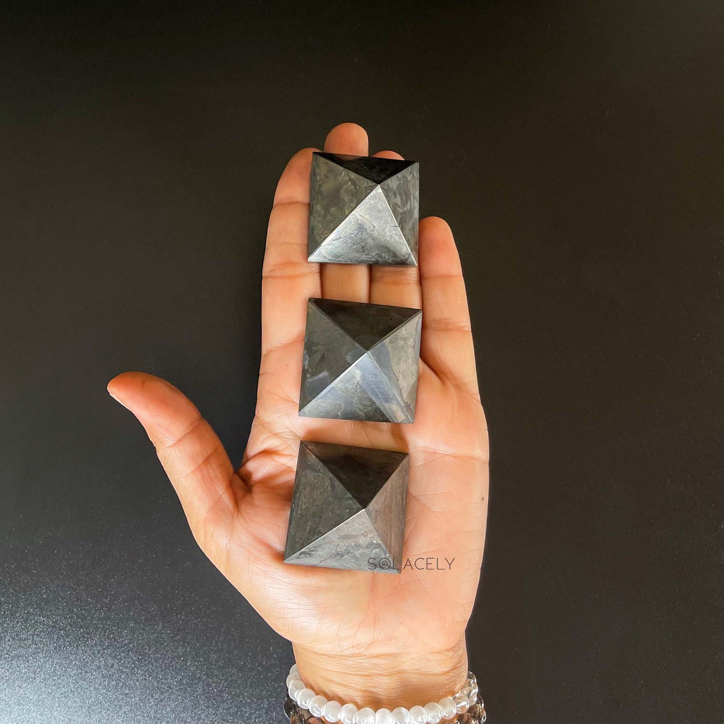 Raw pyrite pyramid