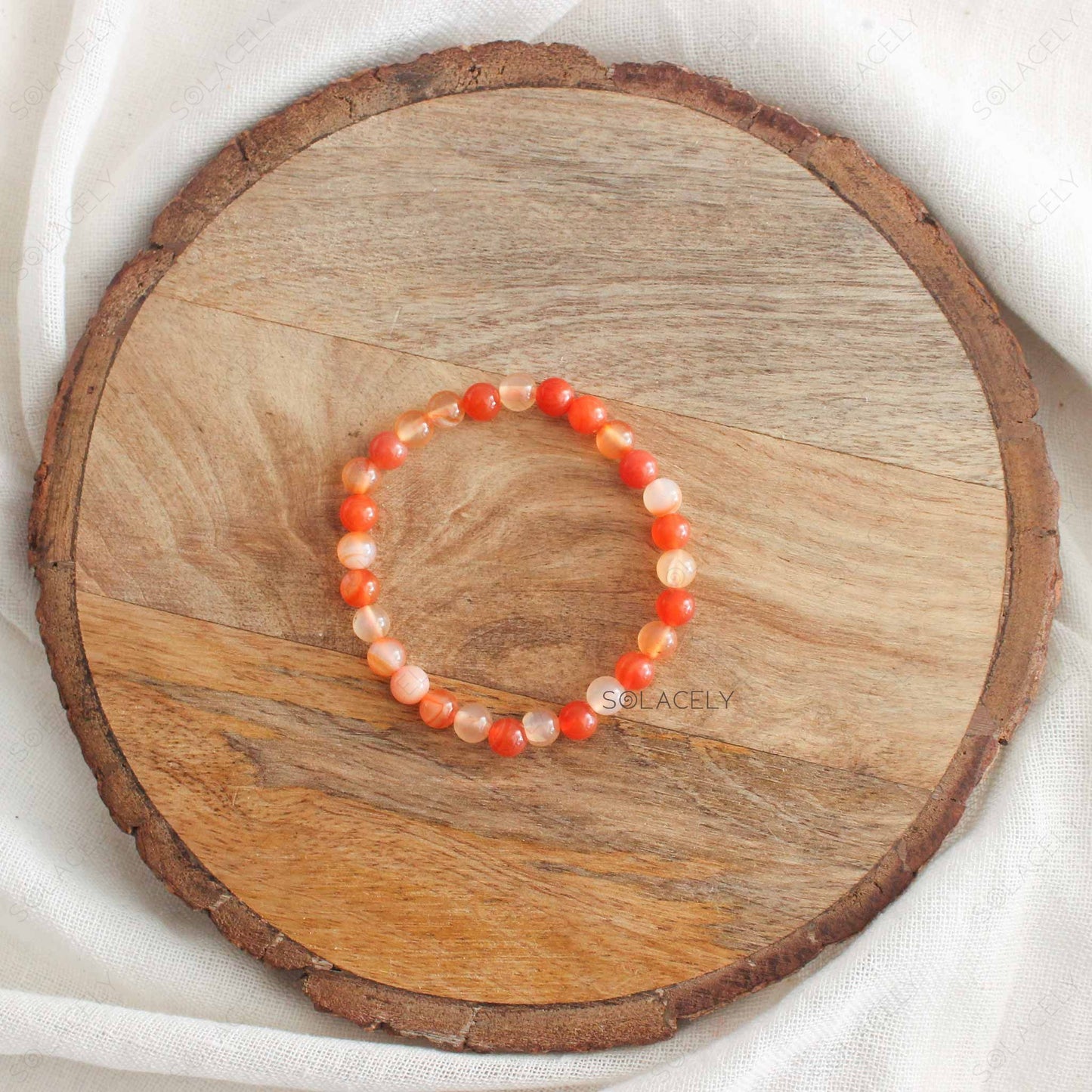 Red Carnelian crystal beaded bracelet