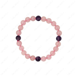 amethyst and rose quartz bracelet 8mm bead