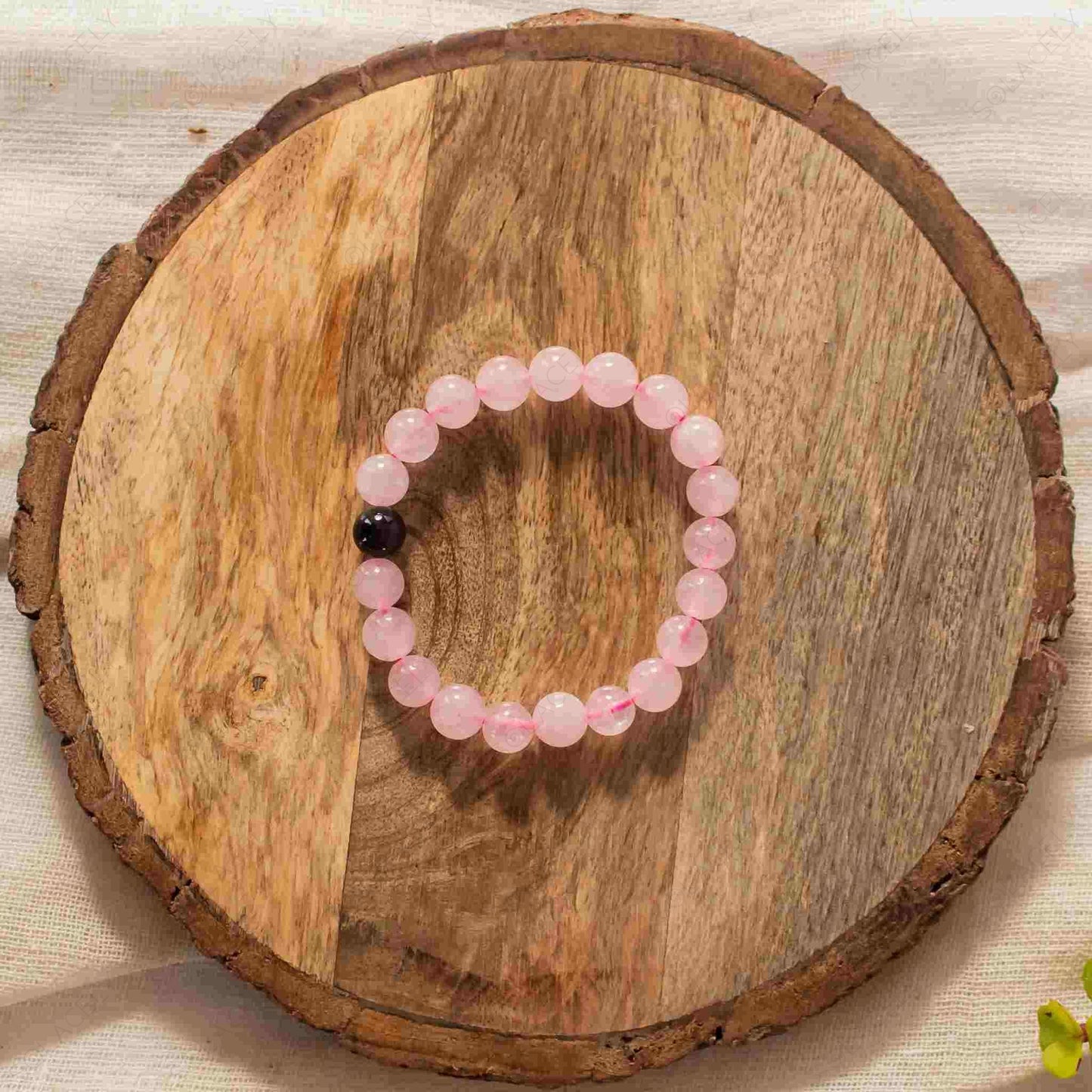8mm black tourmaline and rose quartz bracelet