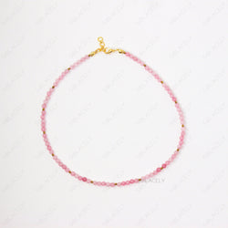 rose quartz necklace with hematite spacers