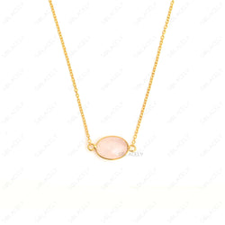 rose quartz sterling silver necklace